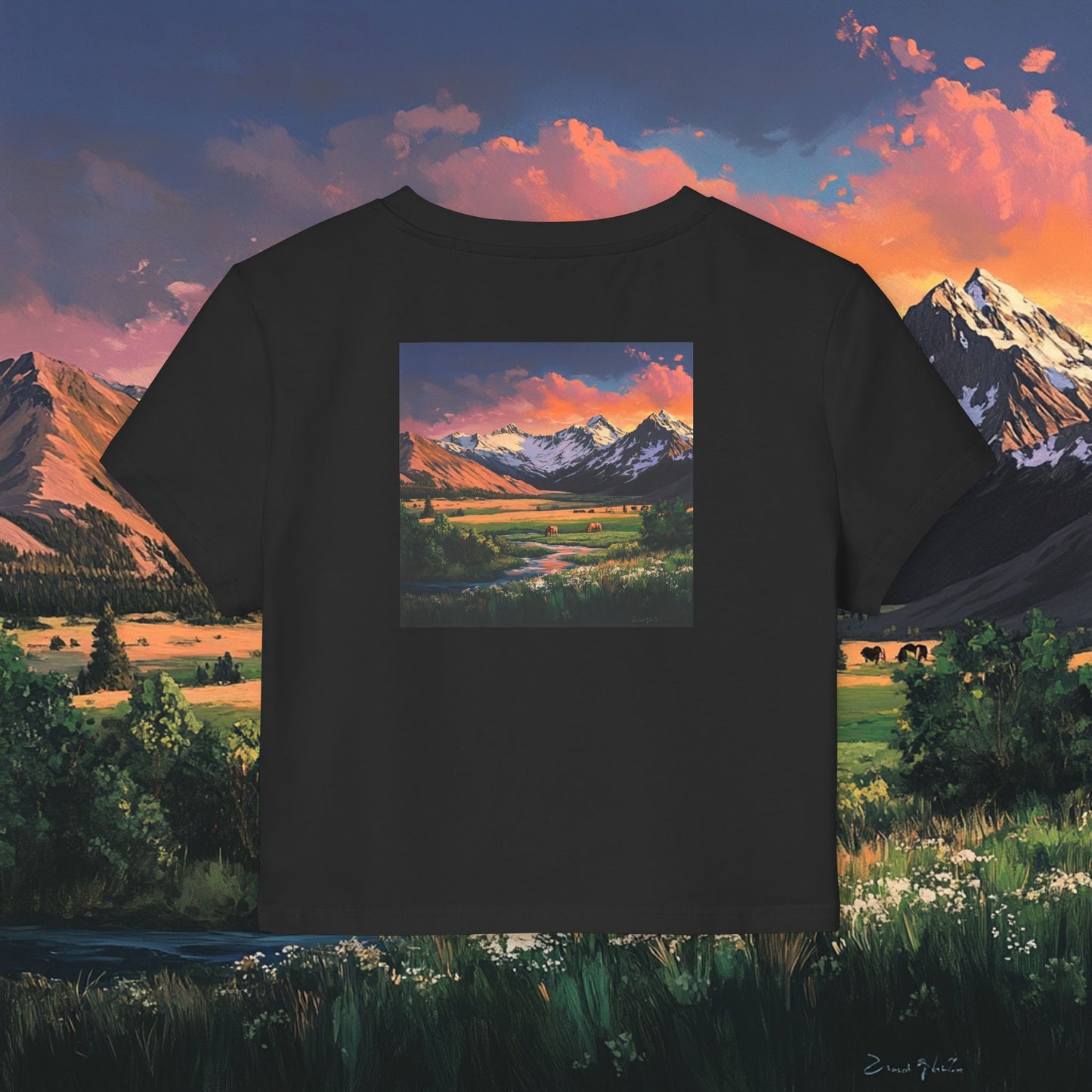 Horse Valley Sunset Crop Top