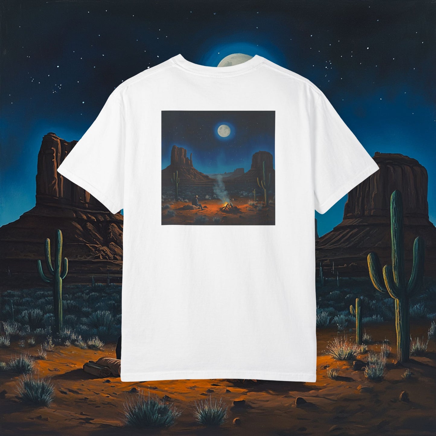 Moonlit Cowboy Campfire T-Shirt