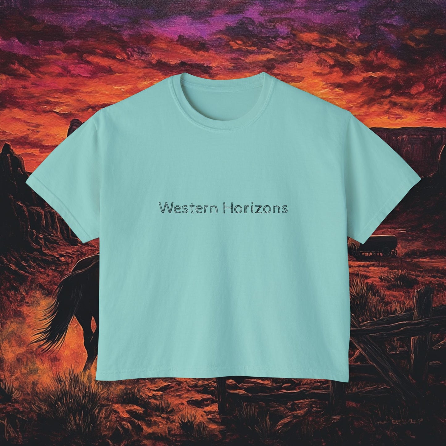Cowboy Sunset Boxy Tee