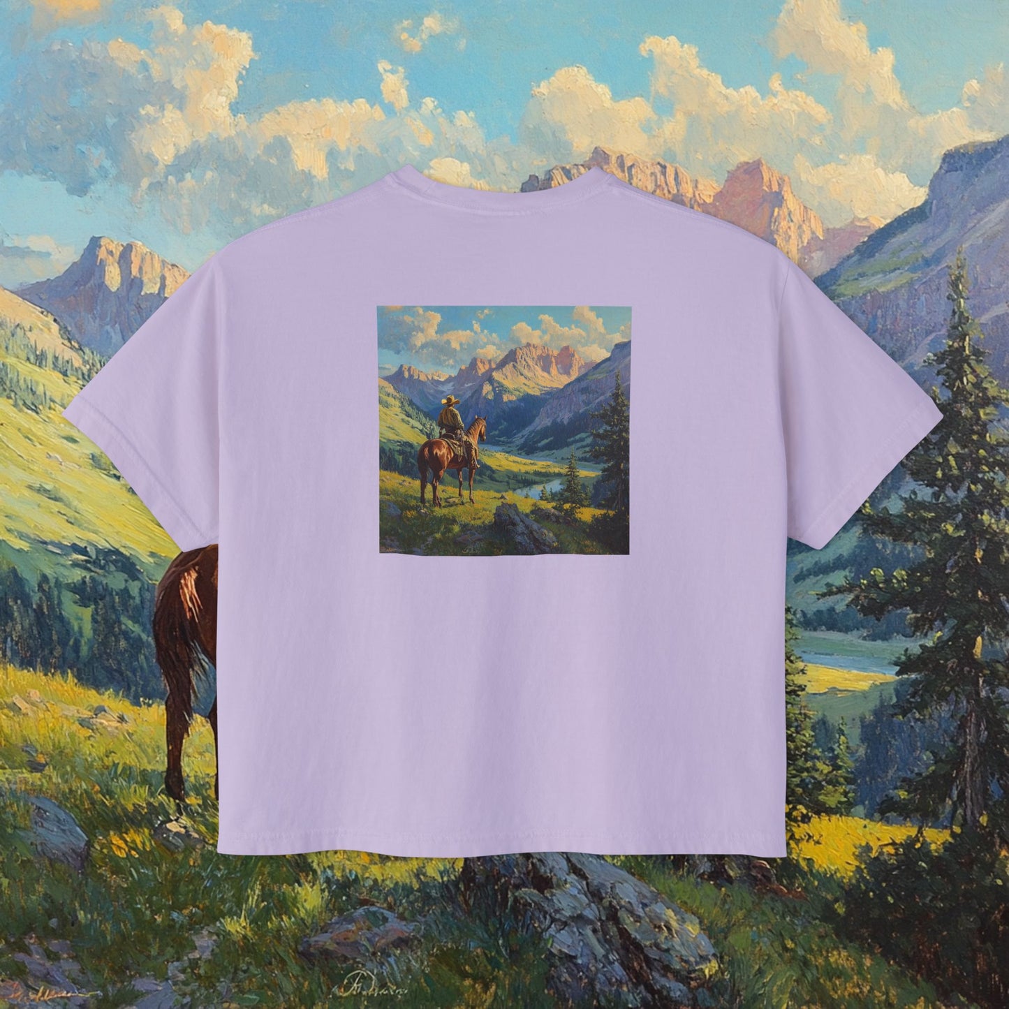 Starin' Cowboy Boxy Tee