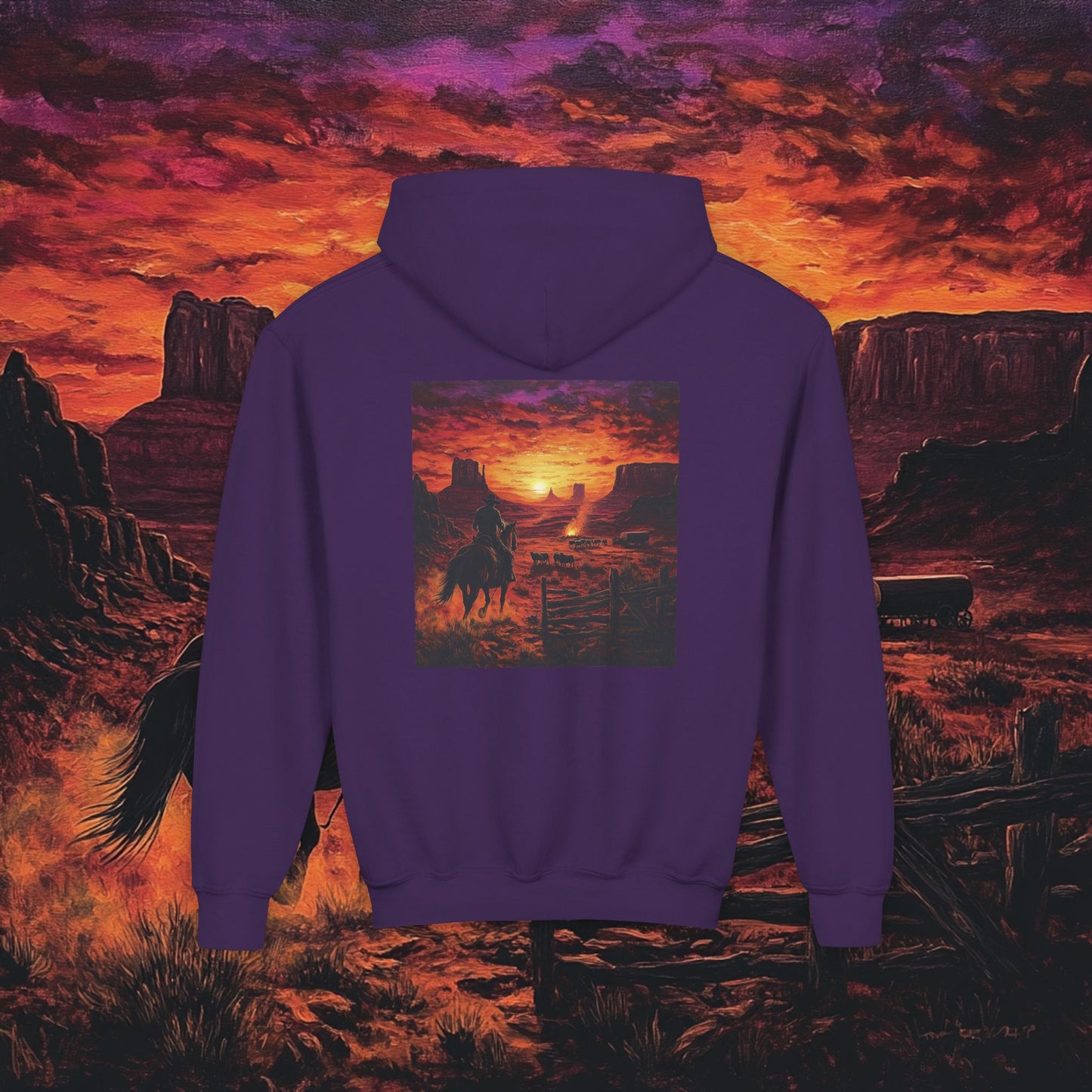 Cowboy Sunset Kids Hoodie