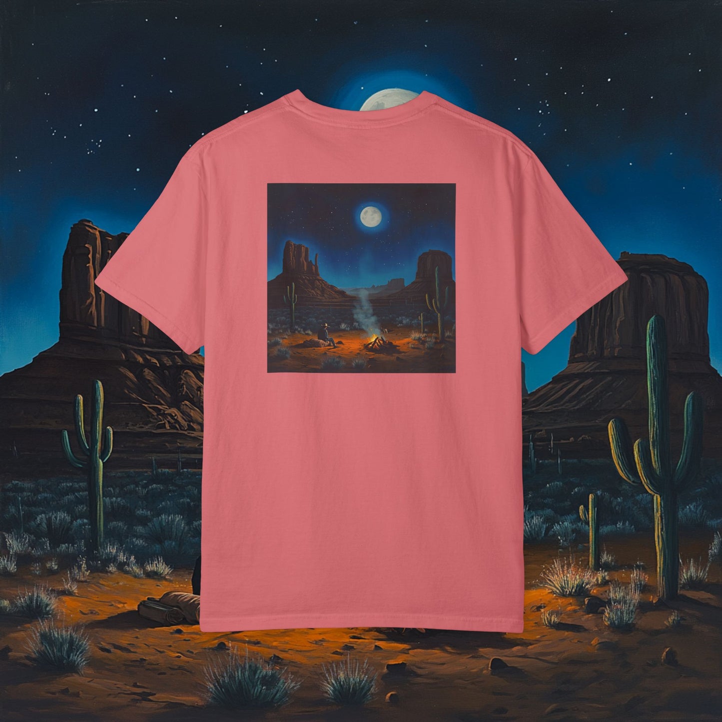 Moonlit Cowboy Campfire T-Shirt