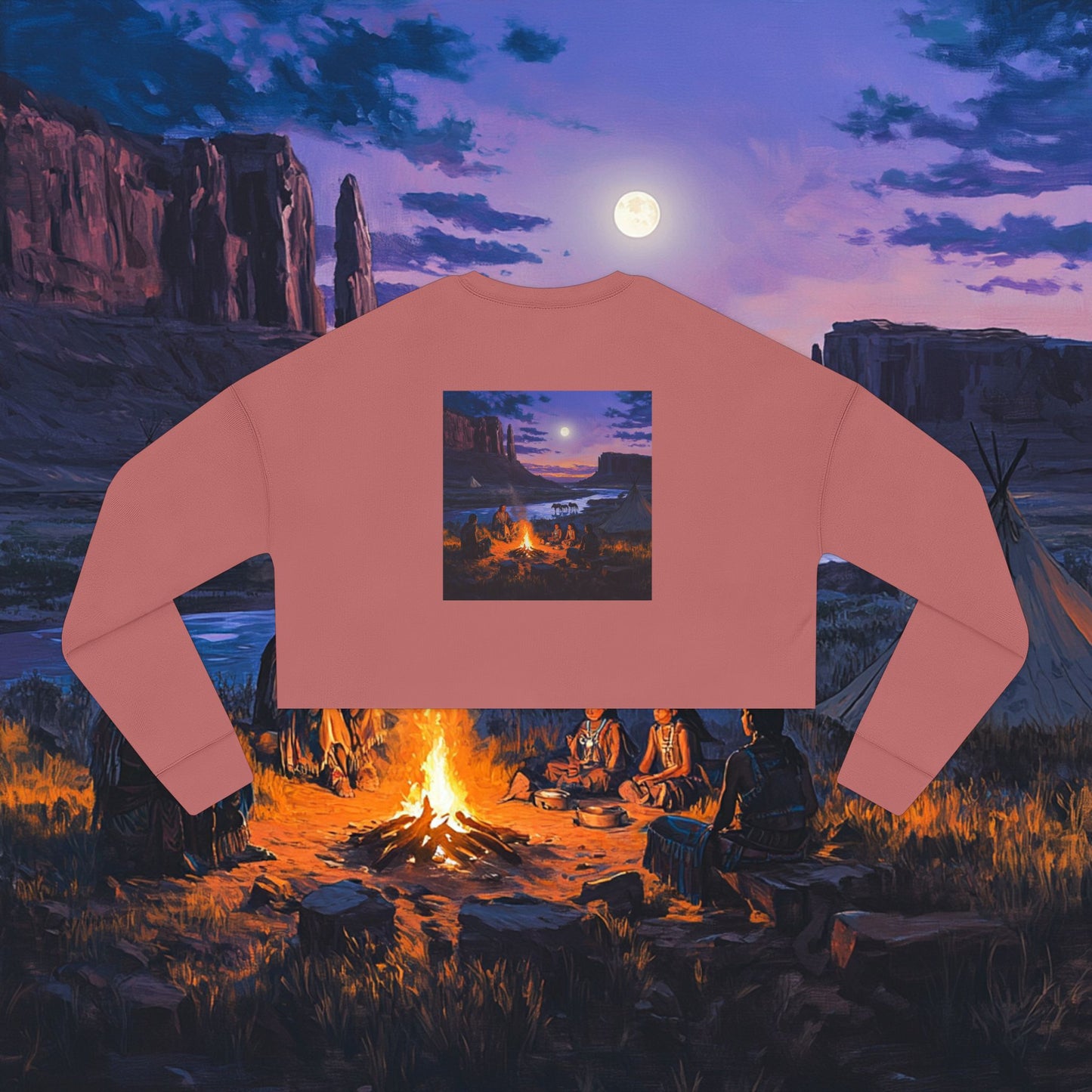 Tribal Gathering Crop Sweatshirt