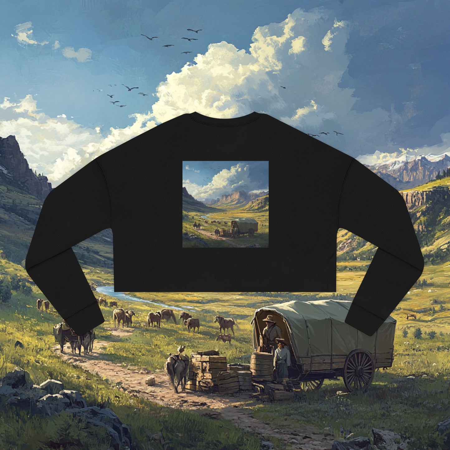 Headin' West Crop Sweatshirt