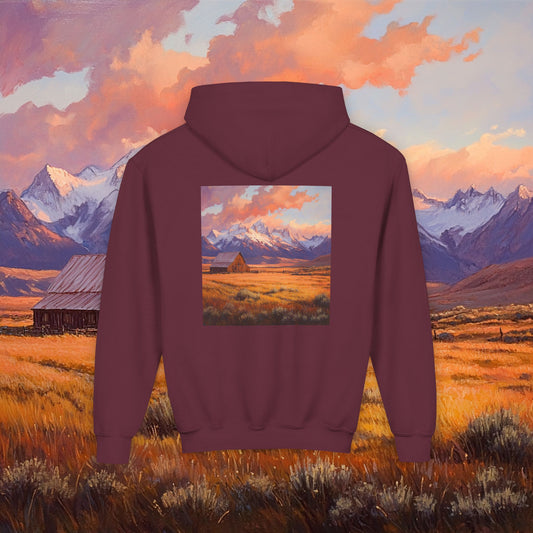 Rustic Prairie Barn Kids Hoodie