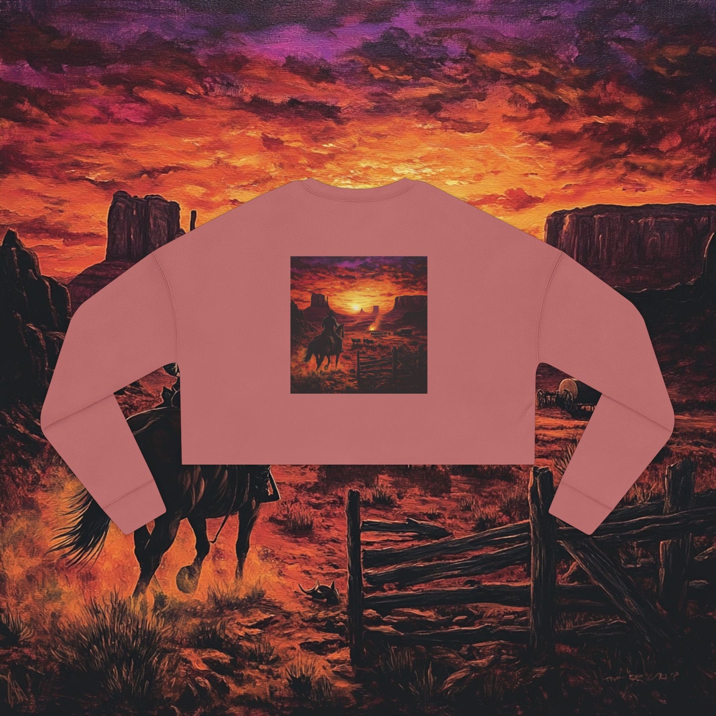 Cowboy Sunset Crop Sweatshirt