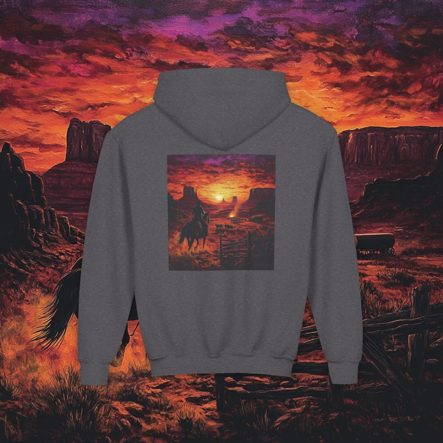 Cowboy Sunset Kids Hoodie