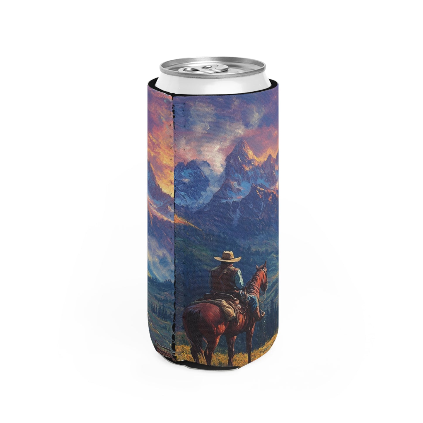 Rocky Mountain Cowboy Slim Can Koozie