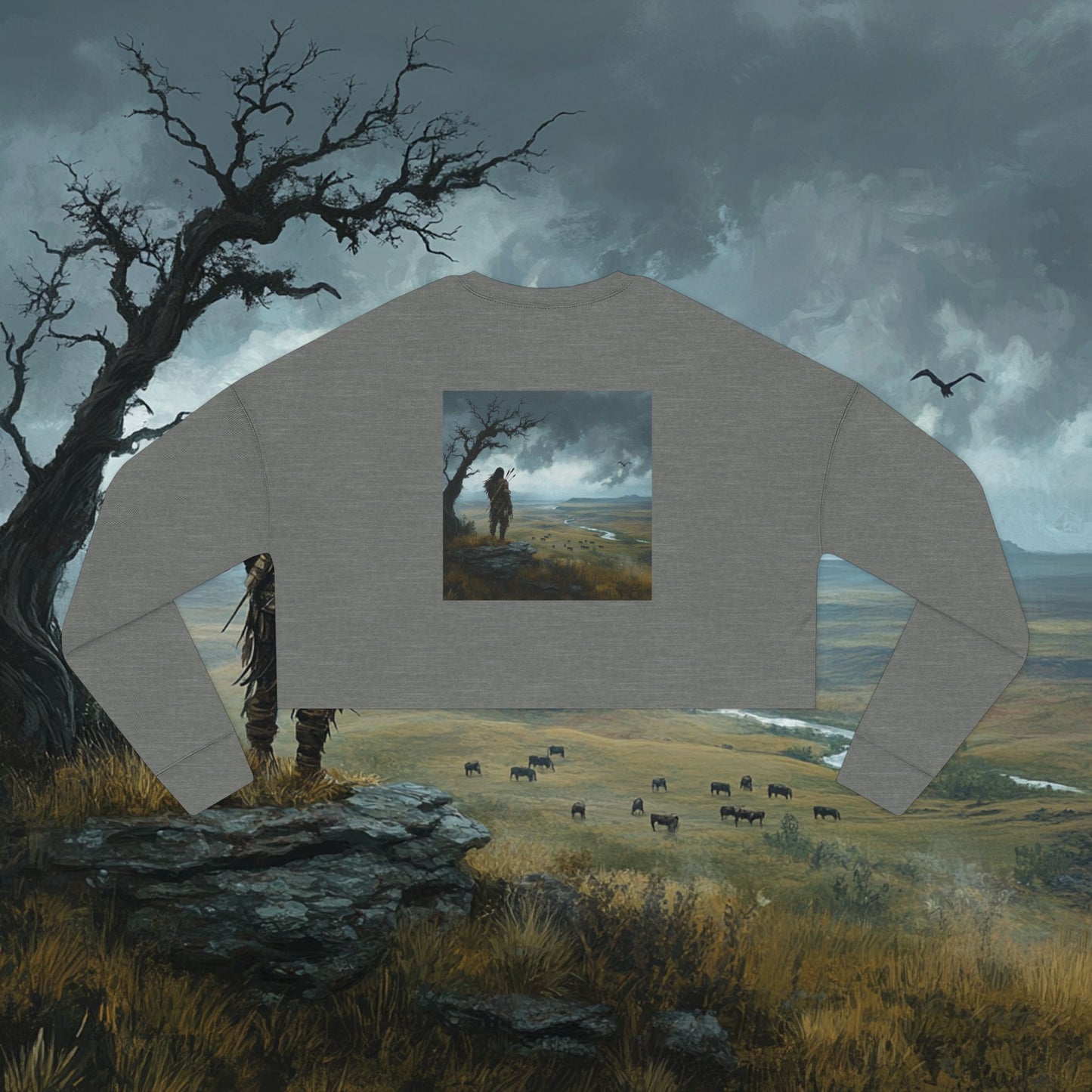 The Watchful Warrior Crop Sweatshirt