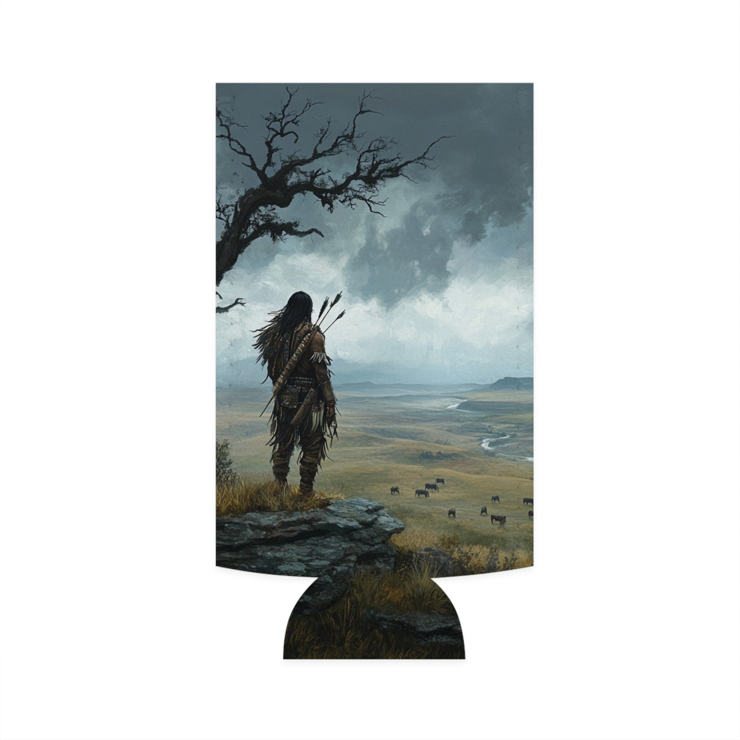 The Watchful Warrior Slim Can Koozie