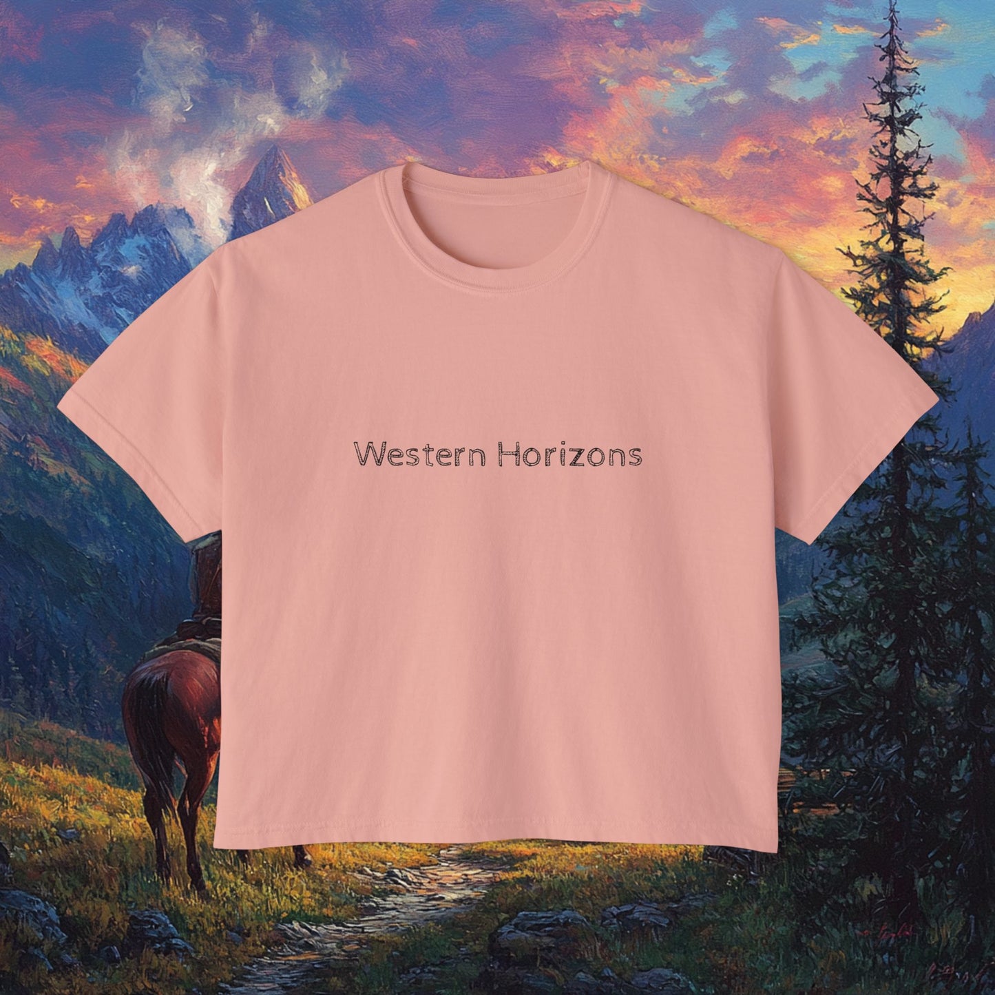 Rocky Mountain Cowboy Boxy Tee