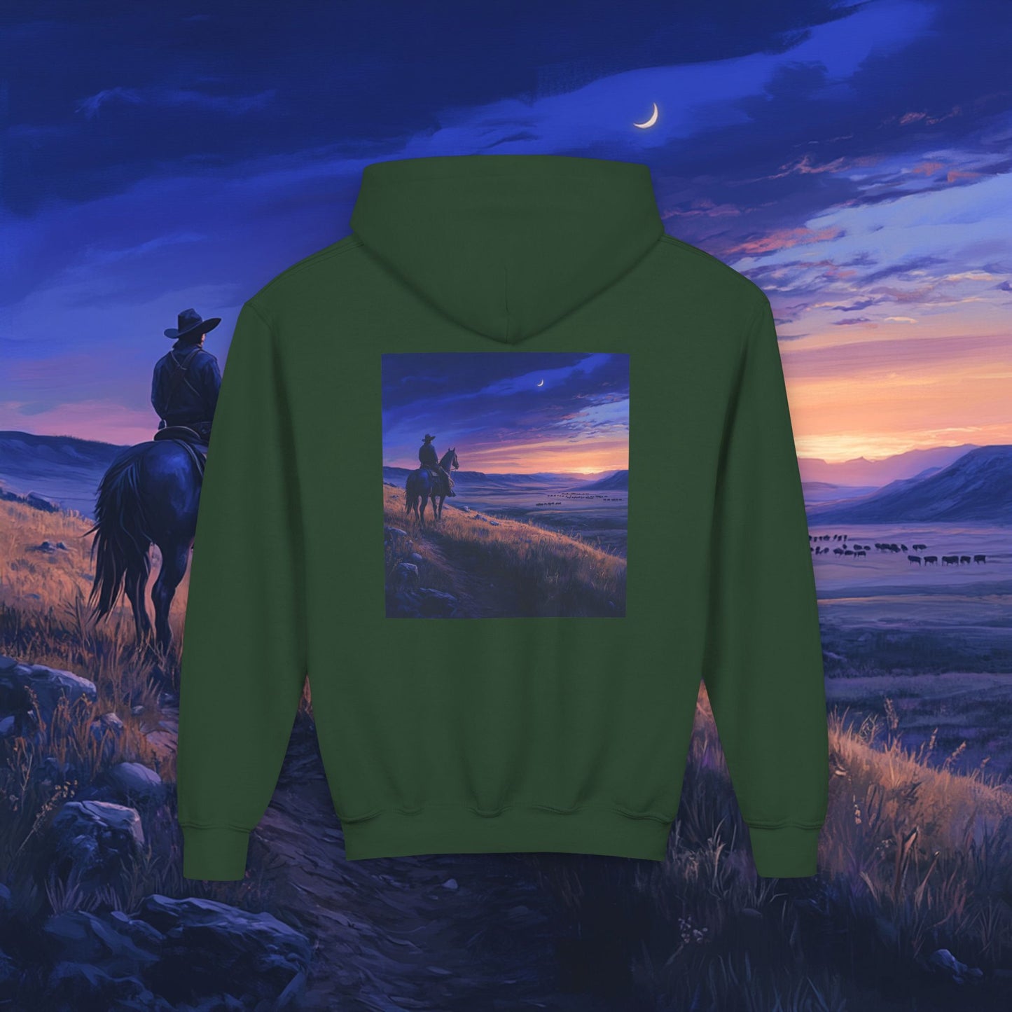Twilight Cowboy Kids Hoodie