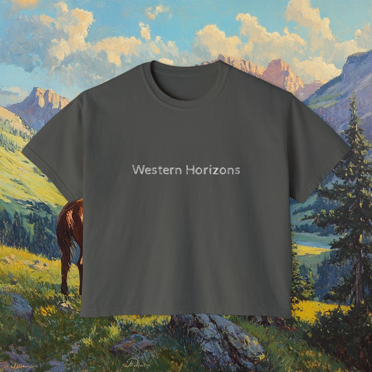 Starin' Cowboy Boxy Tee