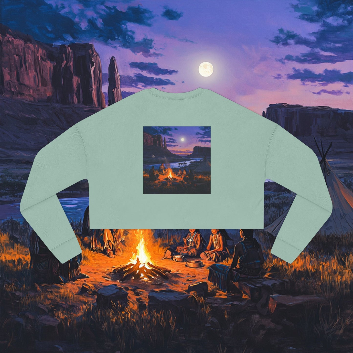 Tribal Gathering Crop Sweatshirt