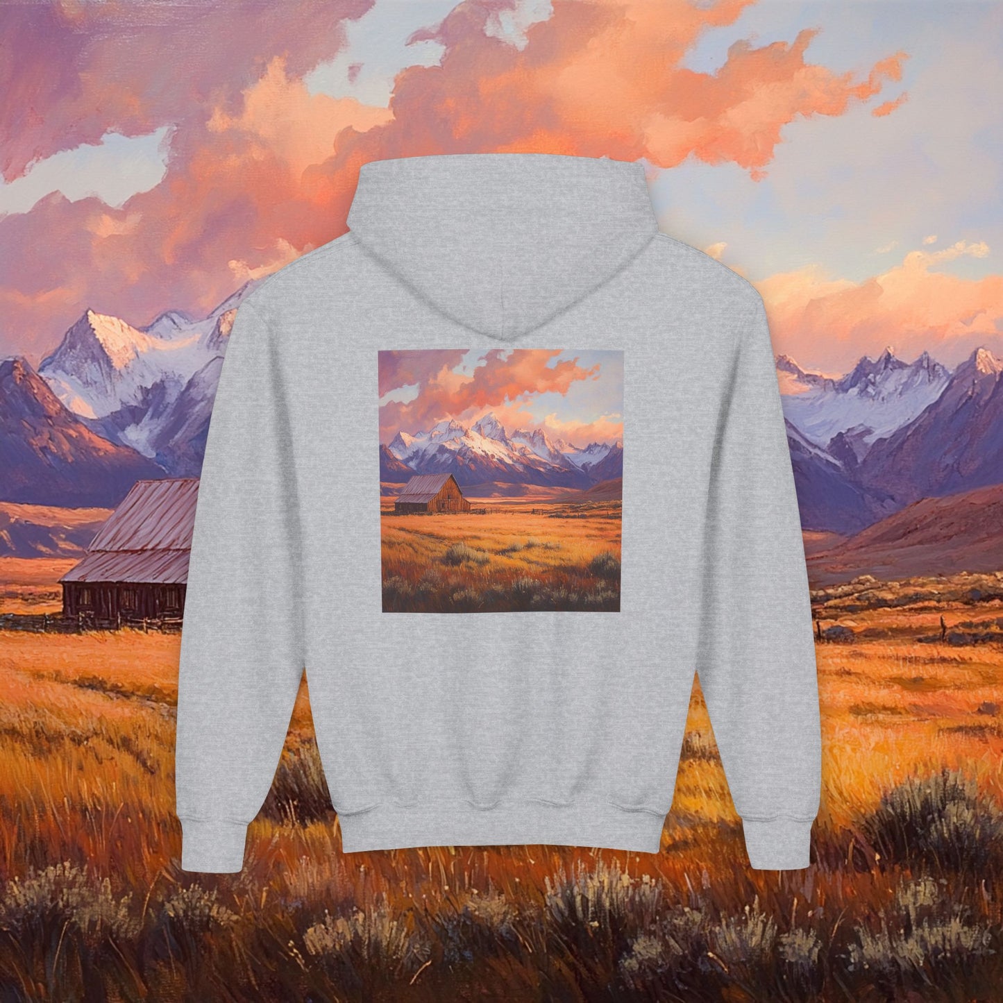 Rustic Prairie Barn Kids Hoodie