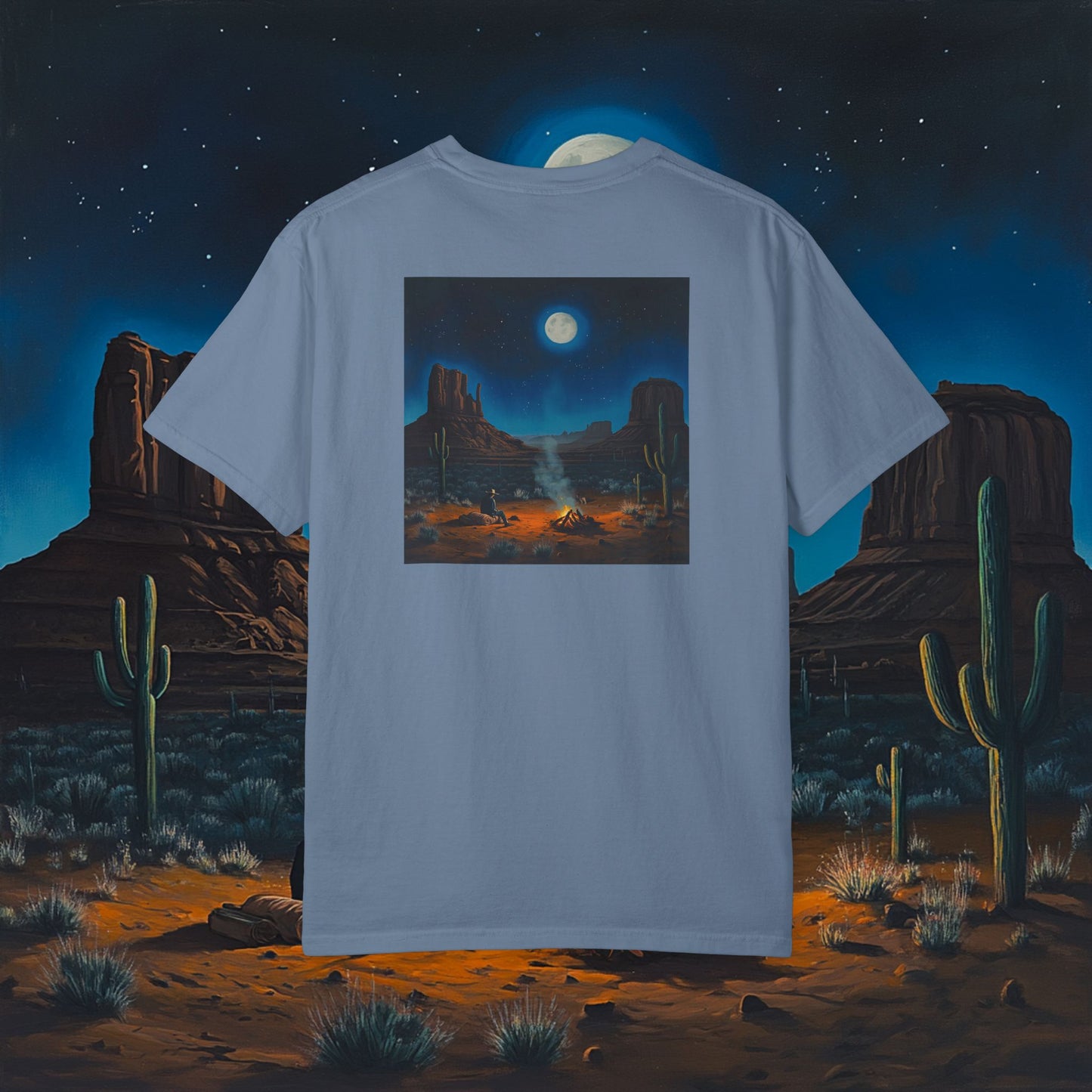 Moonlit Cowboy Campfire T-Shirt