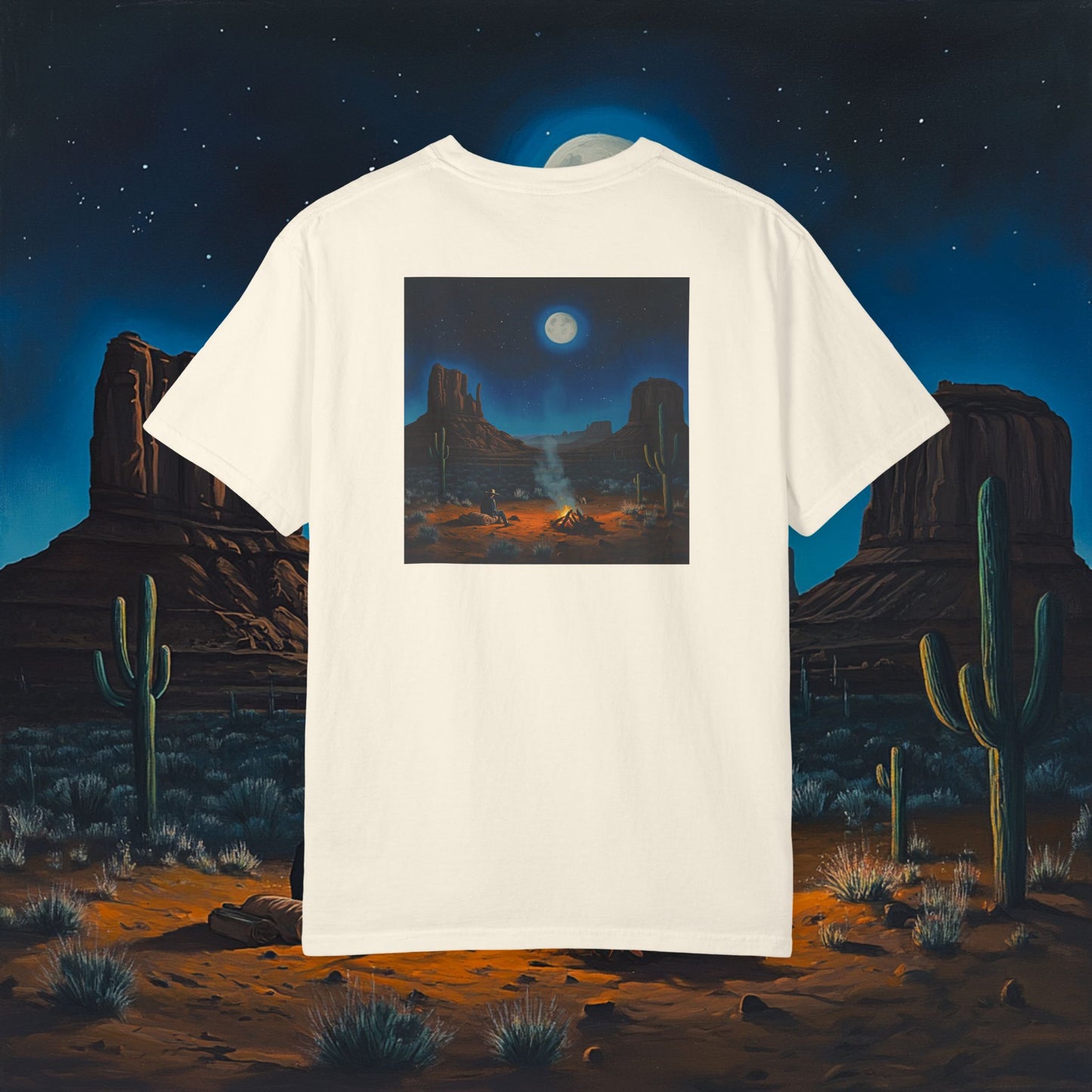 Moonlit Cowboy Campfire T-Shirt