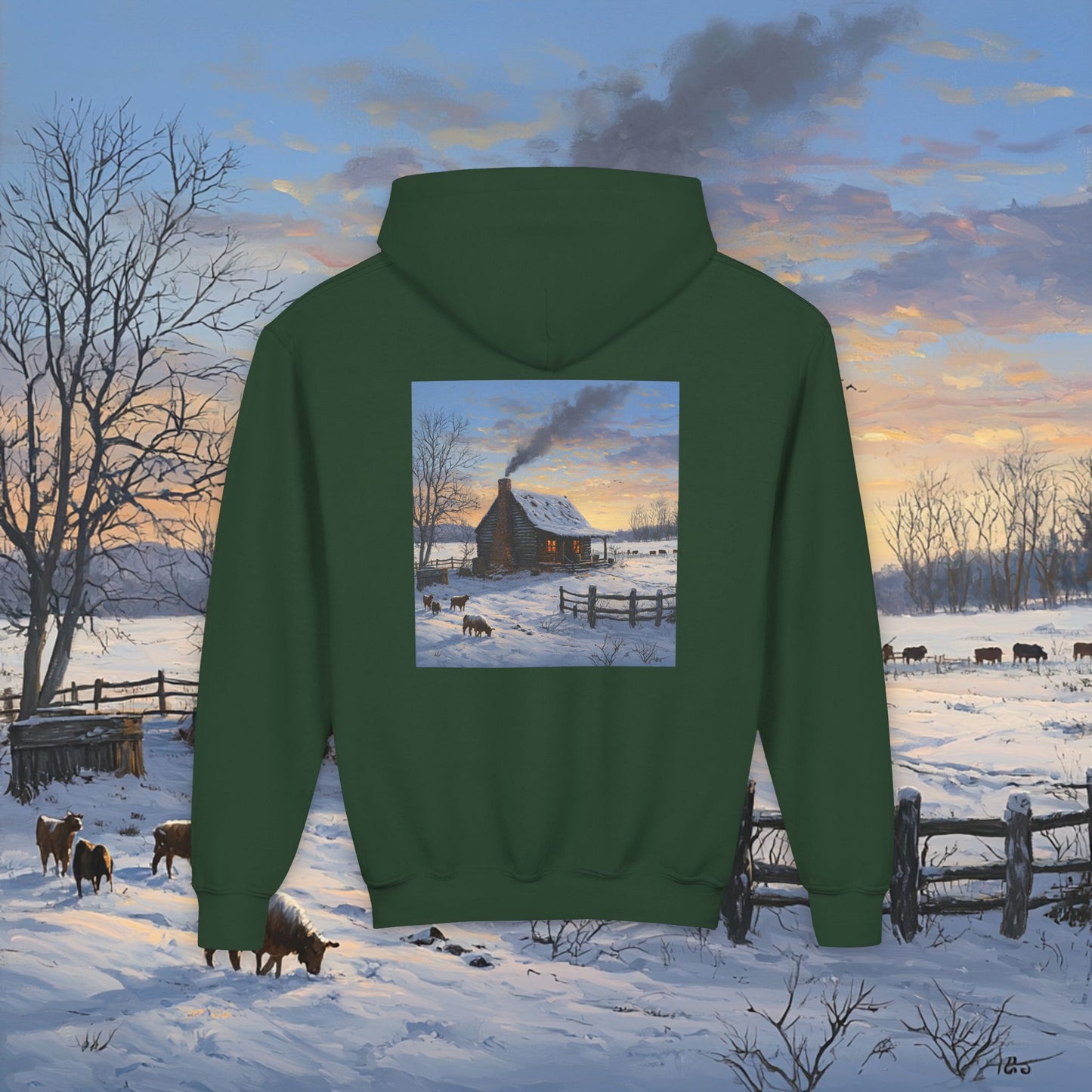 Winter Cabin Kids Hoodie