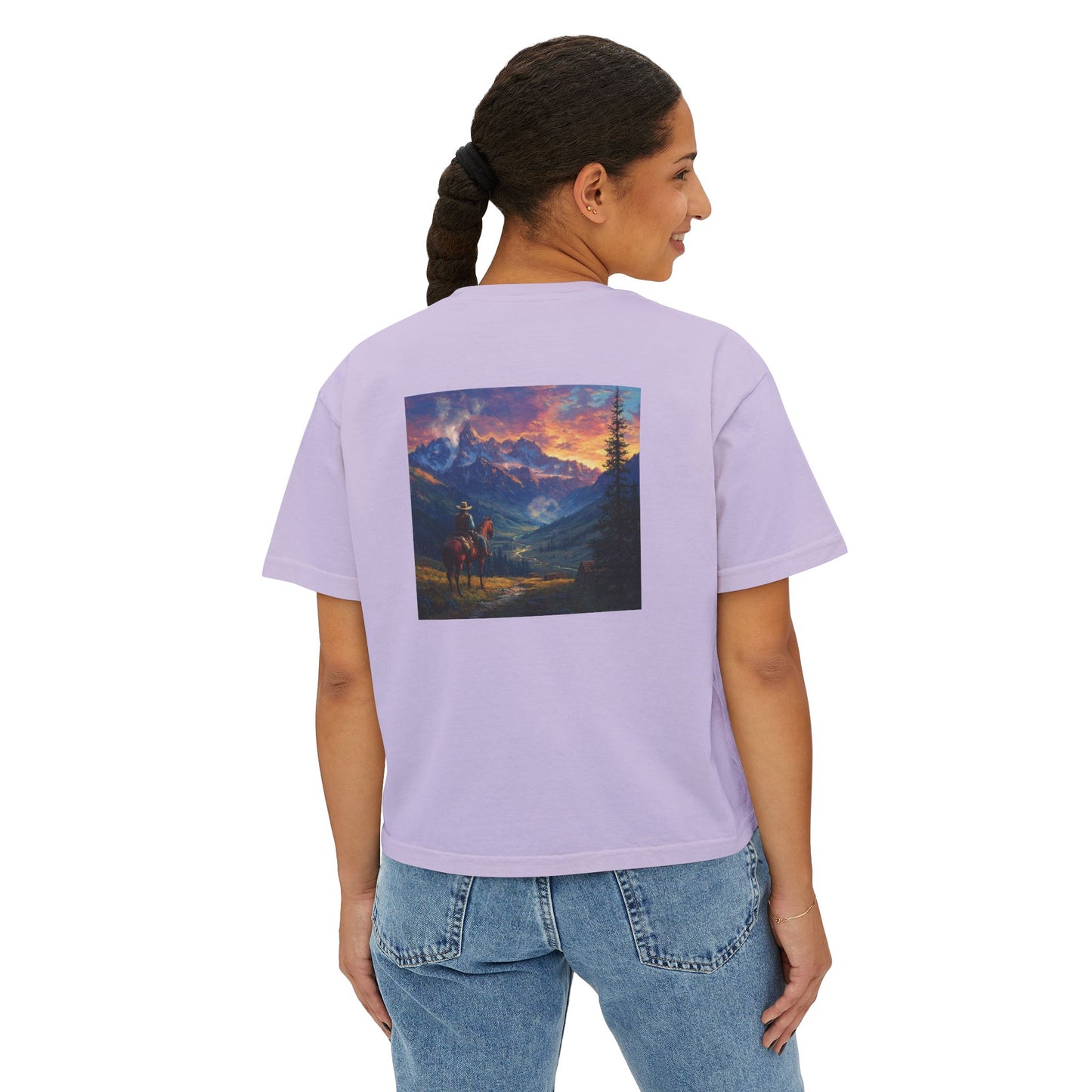 Rocky Mountain Cowboy Boxy Tee