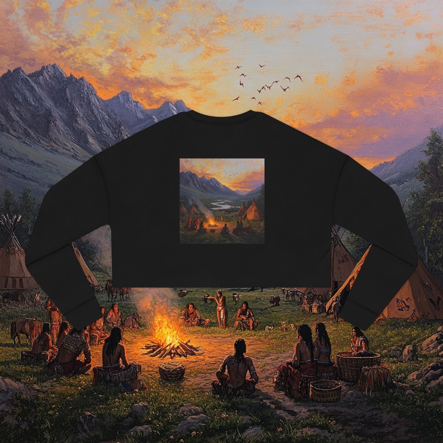 Tribal Party Crop Sweatshirt