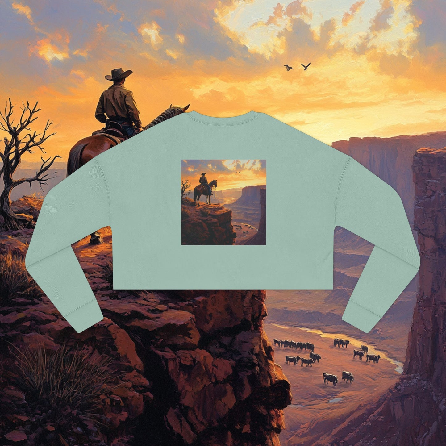 Cowboy Canyon Crop Sweatshirt