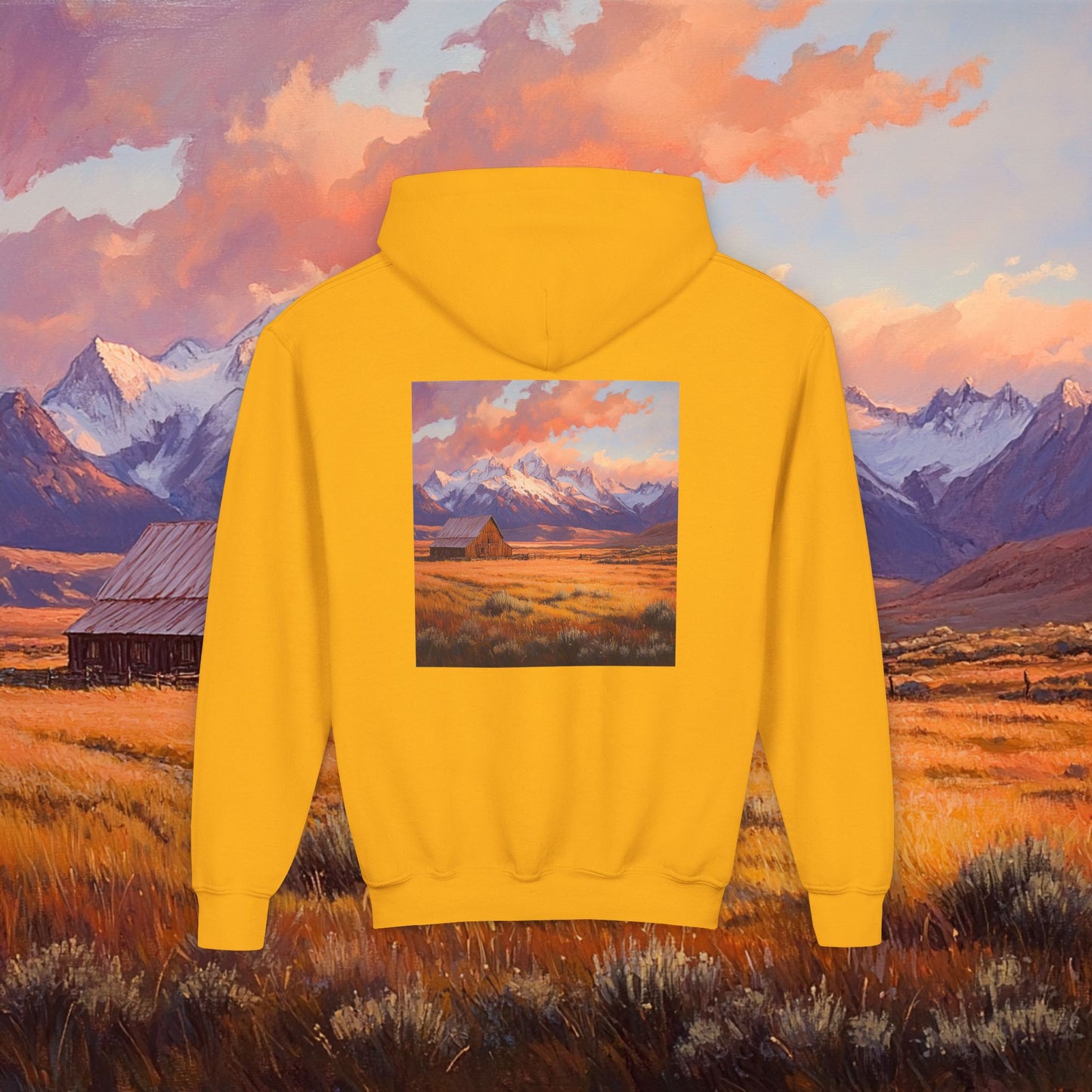 Rustic Prairie Barn Kids Hoodie