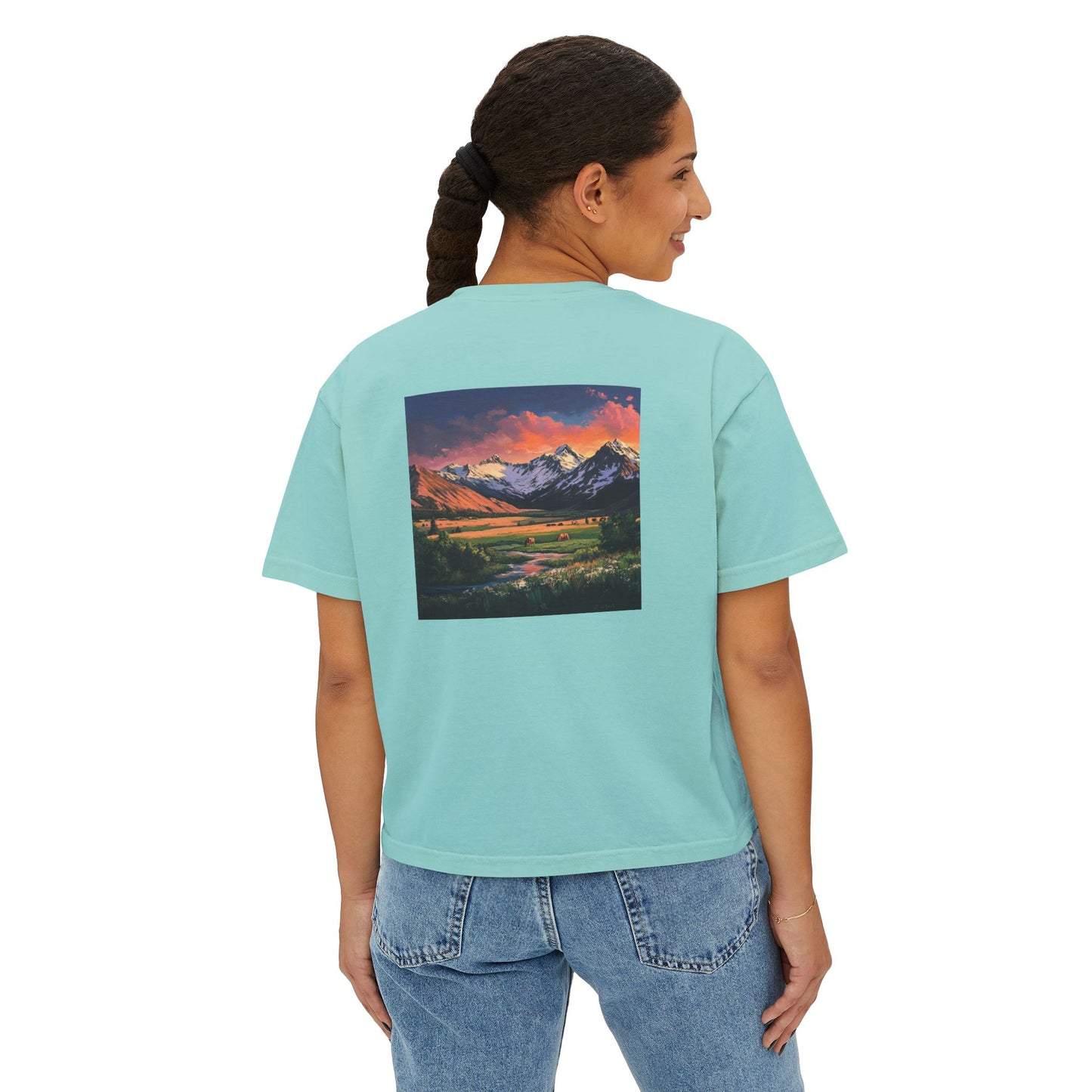 Horse Valley Sunset Boxy Tee