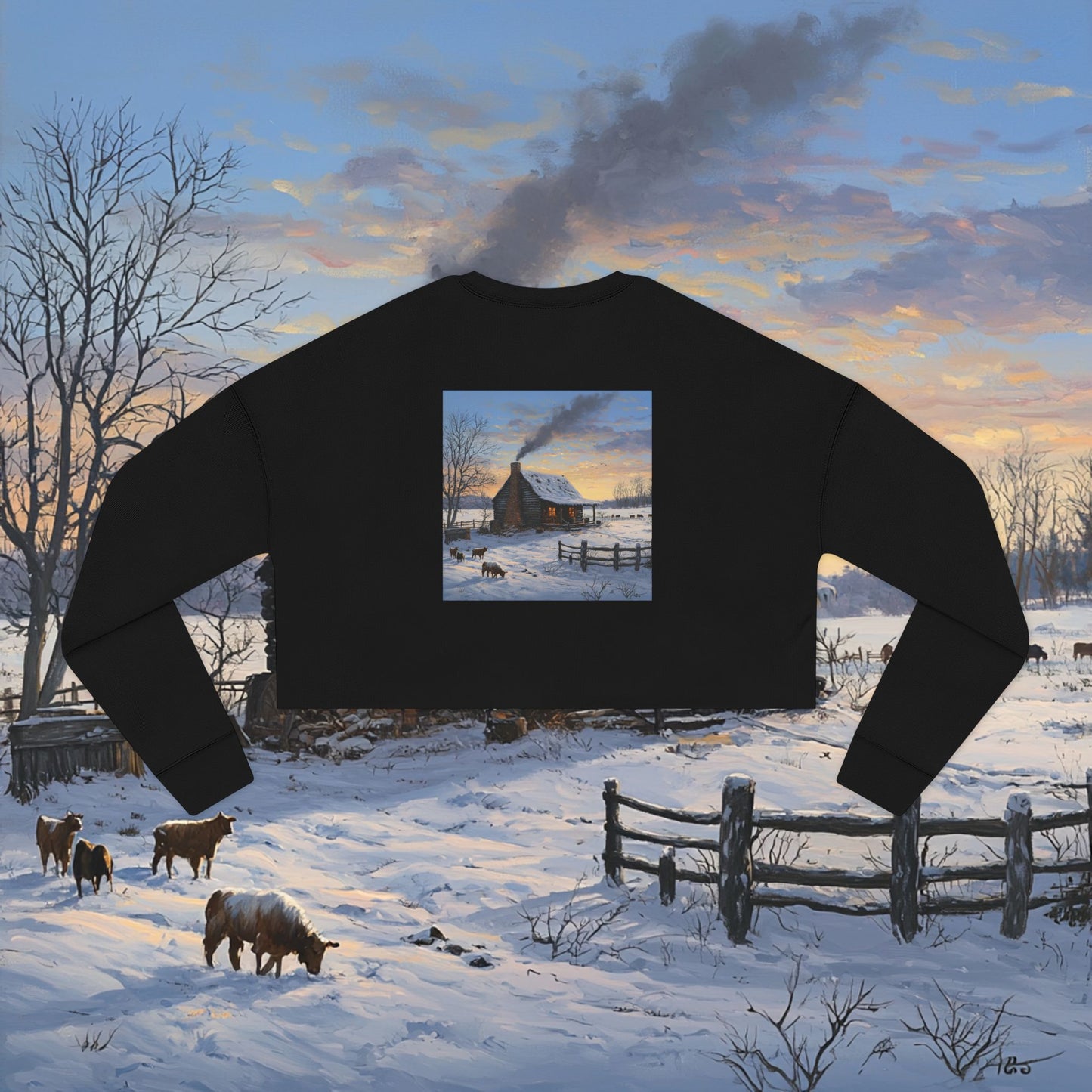 Winter Cabin Crop Sweatshirt