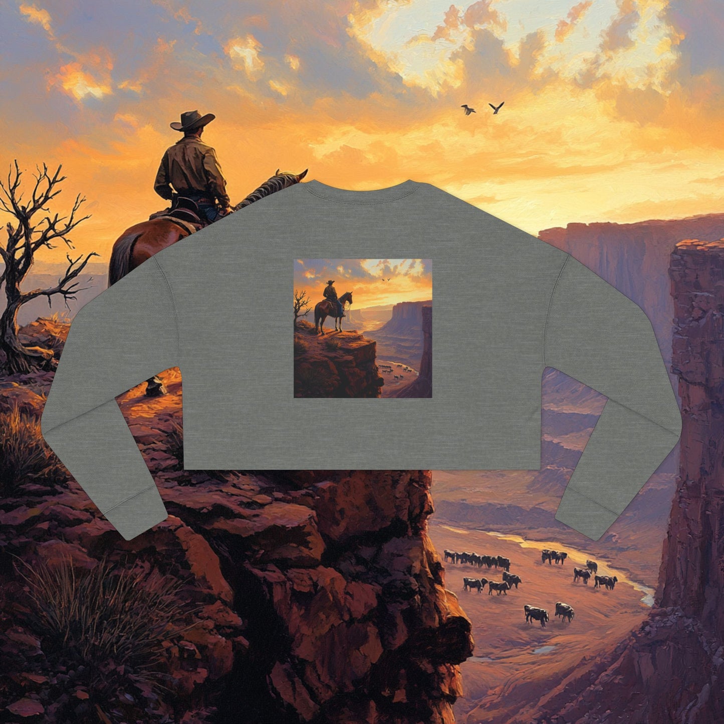 Cowboy Canyon Crop Sweatshirt
