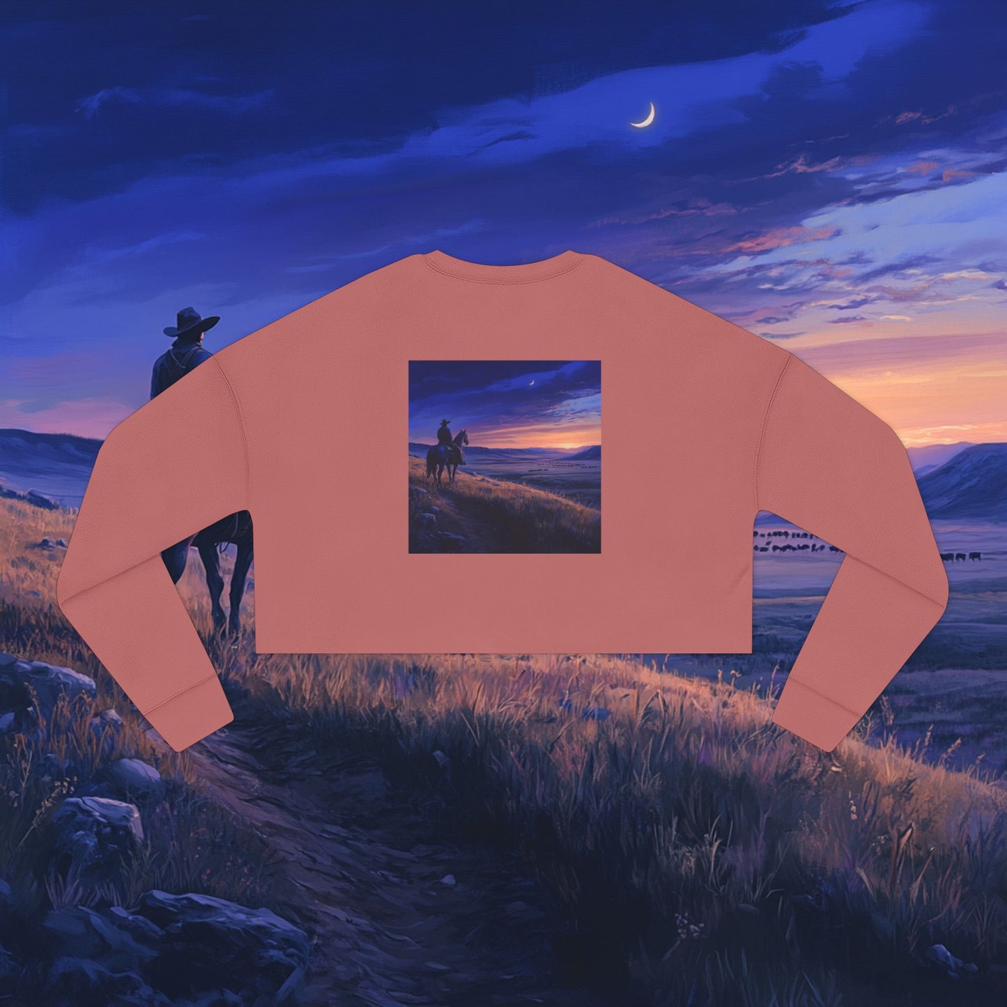 Twilight Cowboy Crop Sweatshirt