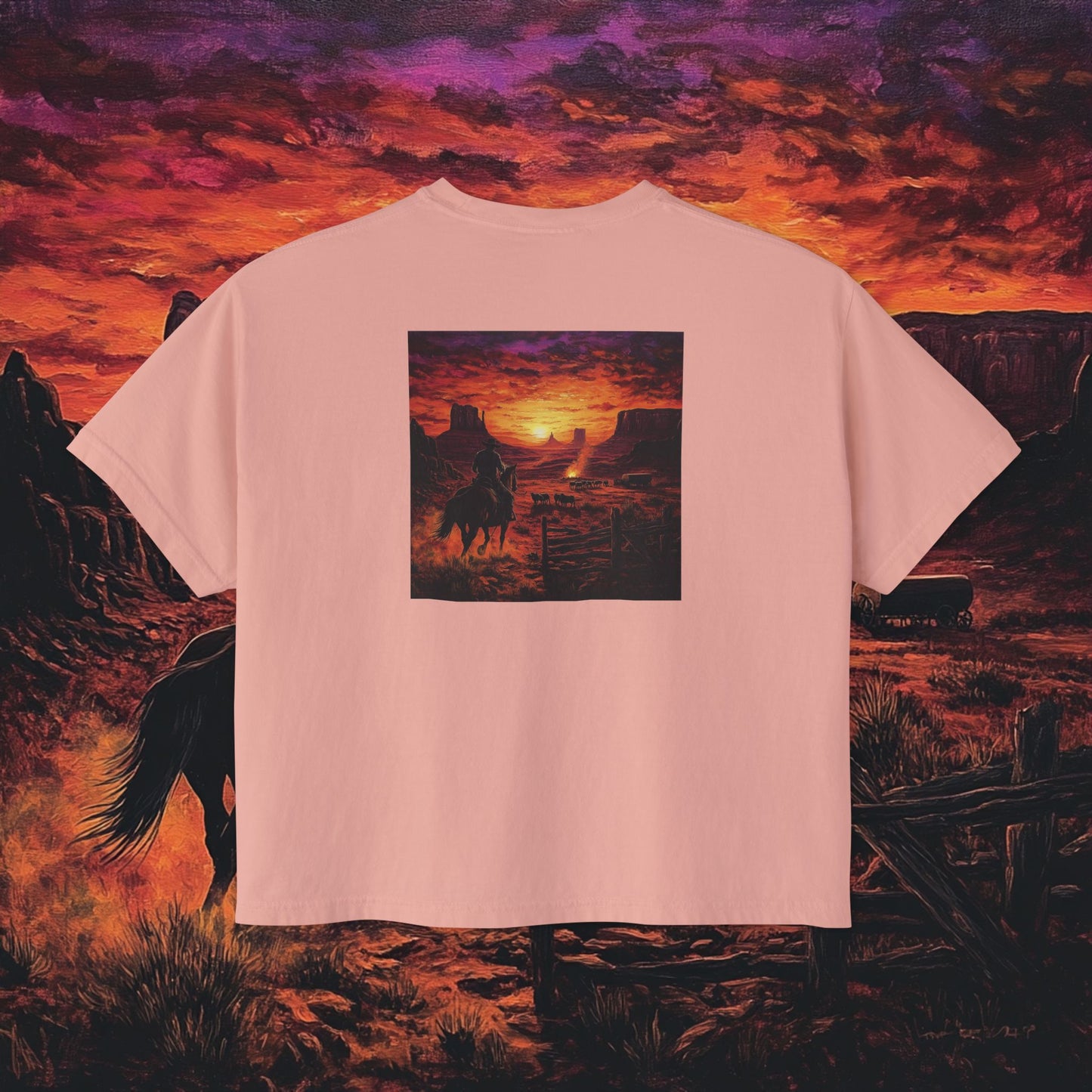 Cowboy Sunset Boxy Tee