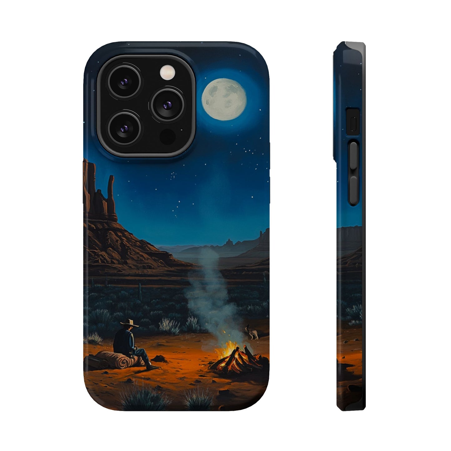 Moonlit Cowboy Campfire Phone Case