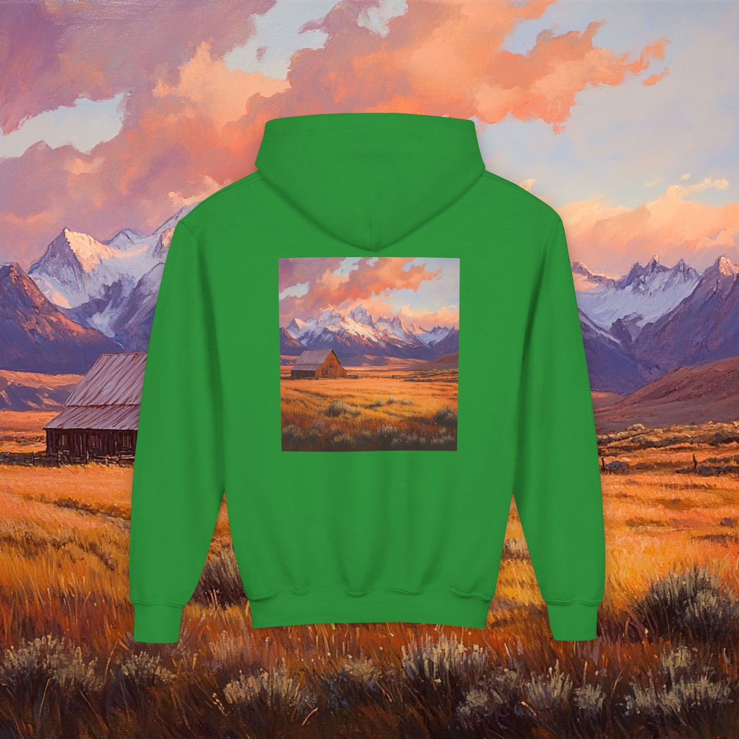 Rustic Prairie Barn Kids Hoodie