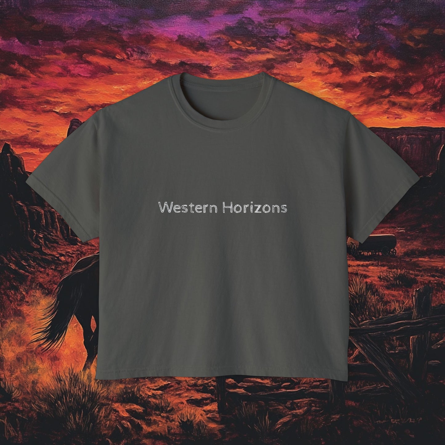 Cowboy Sunset Boxy Tee