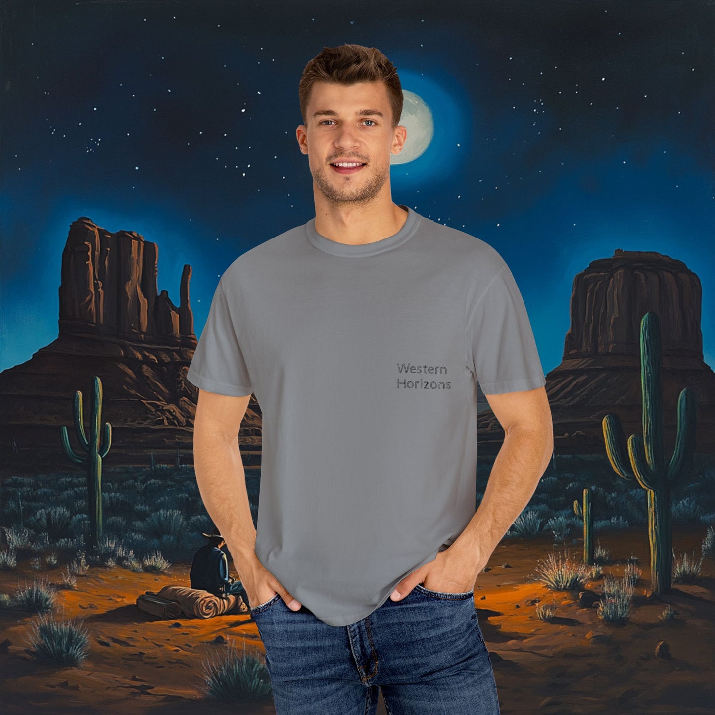 Moonlit Cowboy Campfire T-Shirt