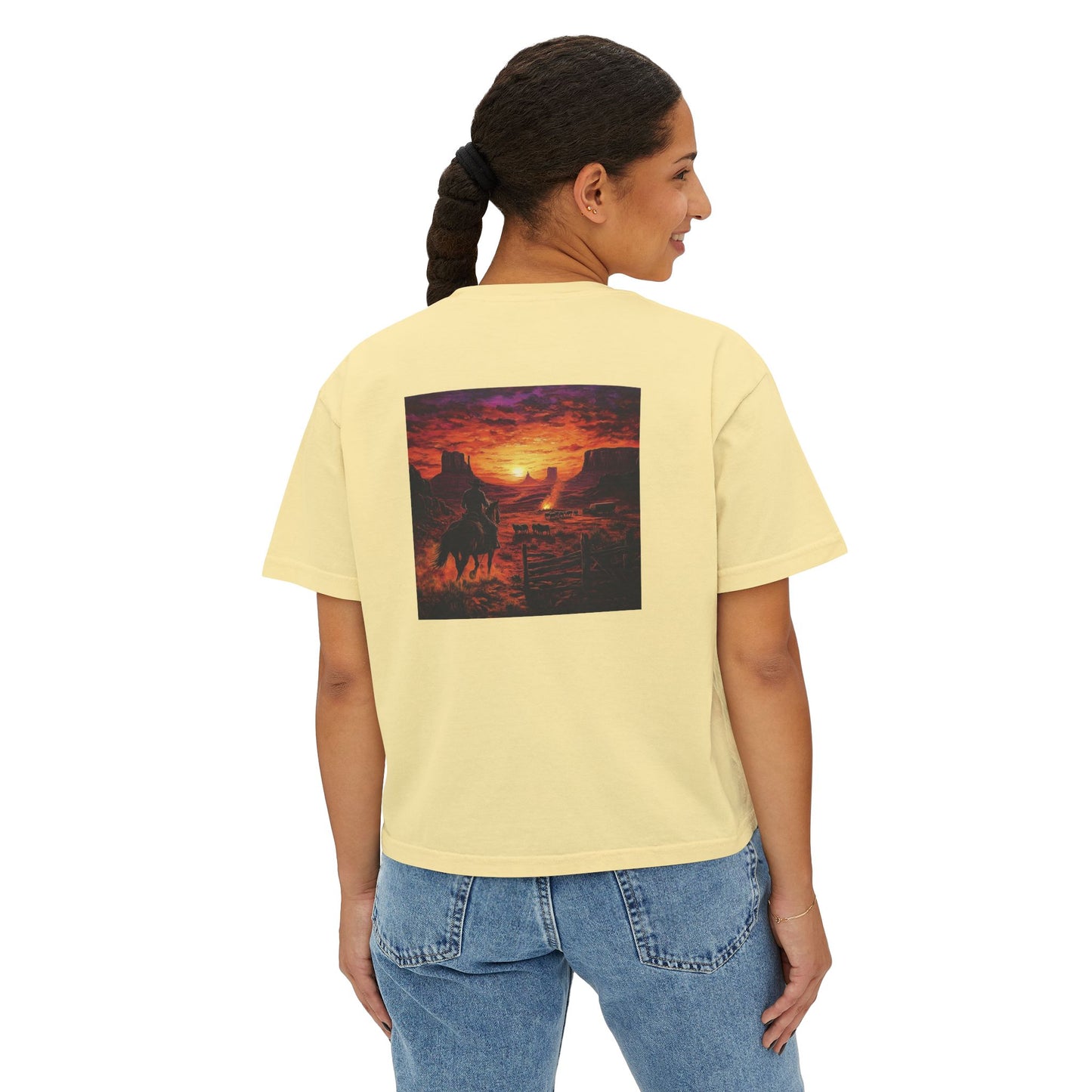 Cowboy Sunset Boxy Tee
