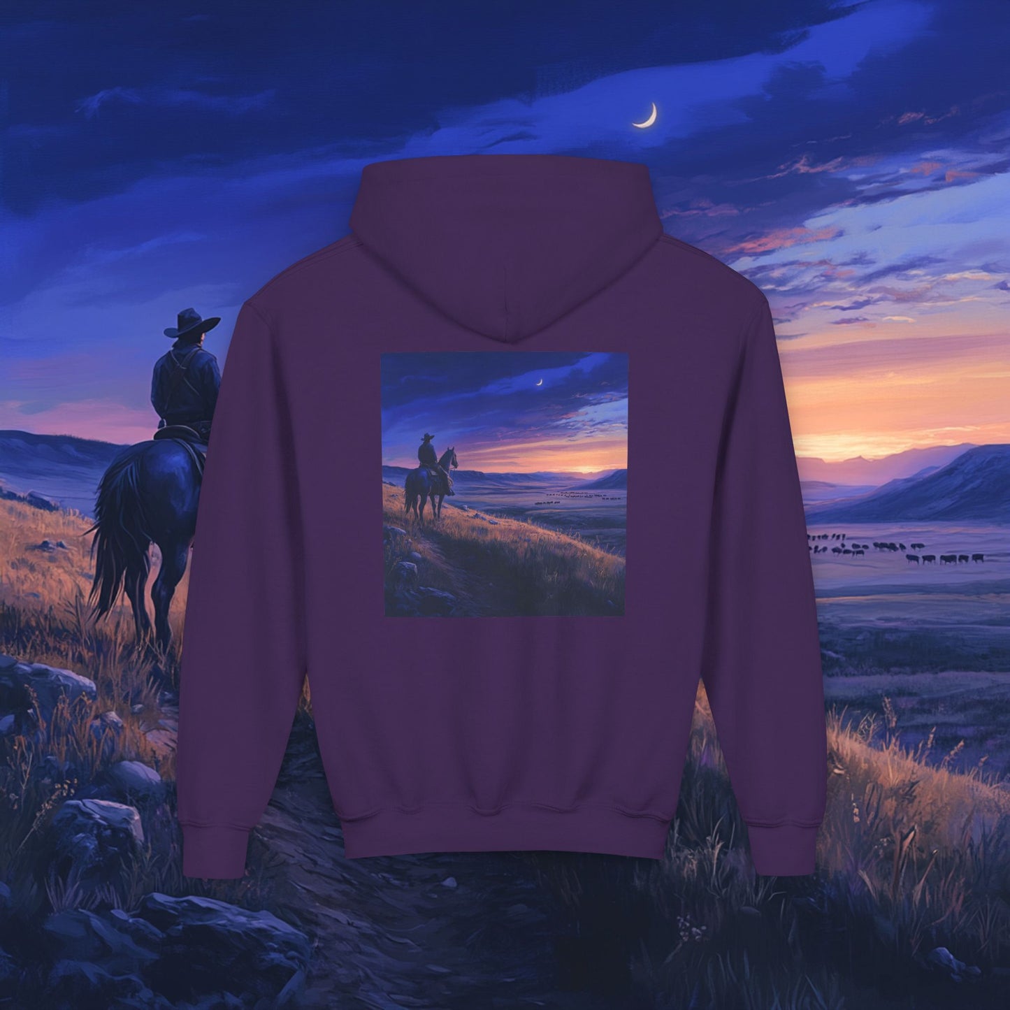 Twilight Cowboy Kids Hoodie