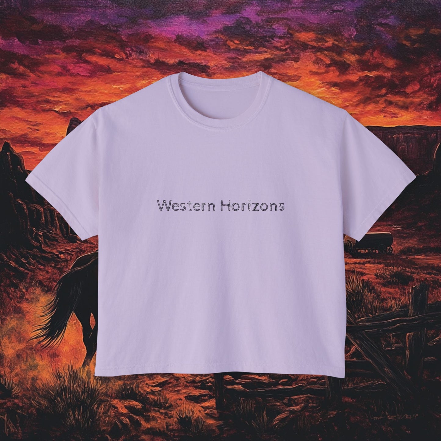 Cowboy Sunset Boxy Tee