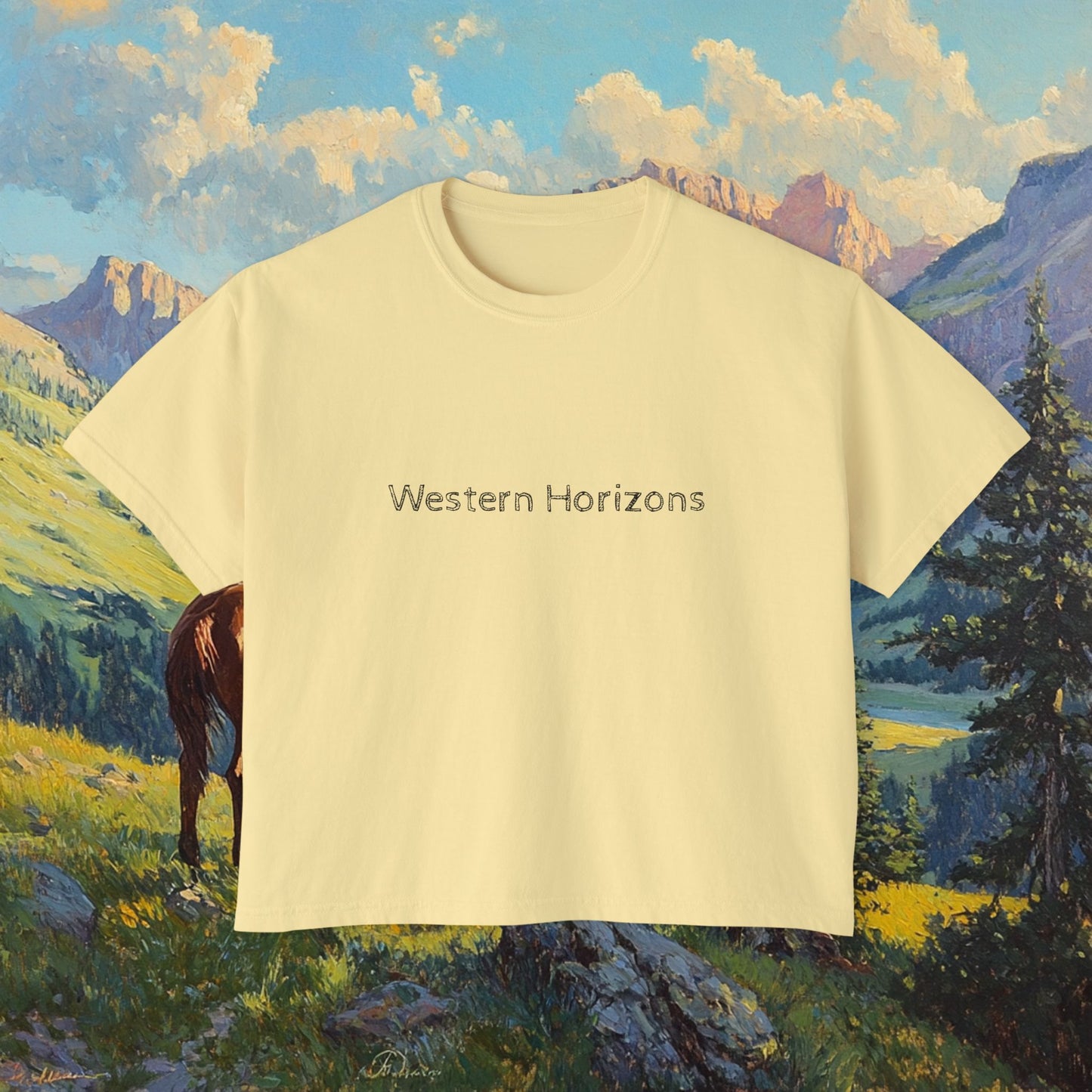 Starin' Cowboy Boxy Tee