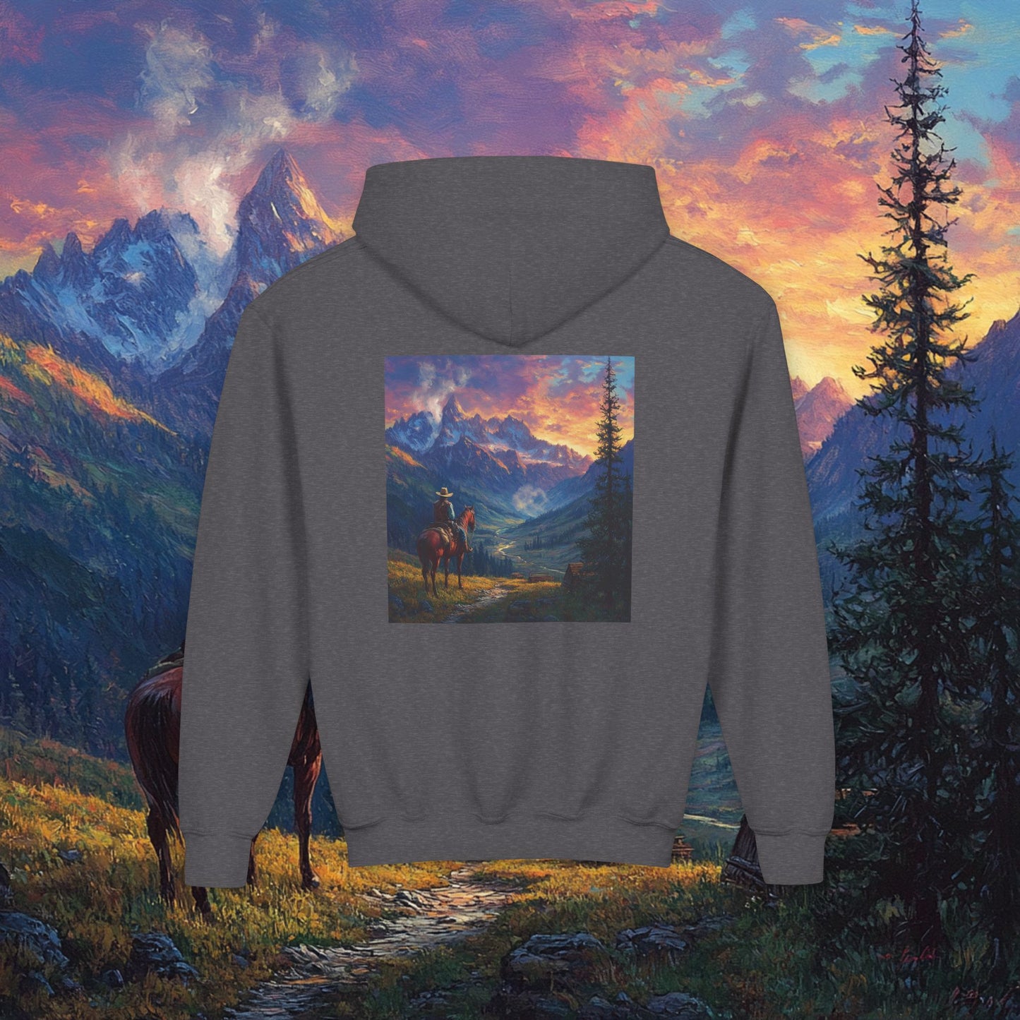 Rocky Mountain Cowboy Kids Hoodie