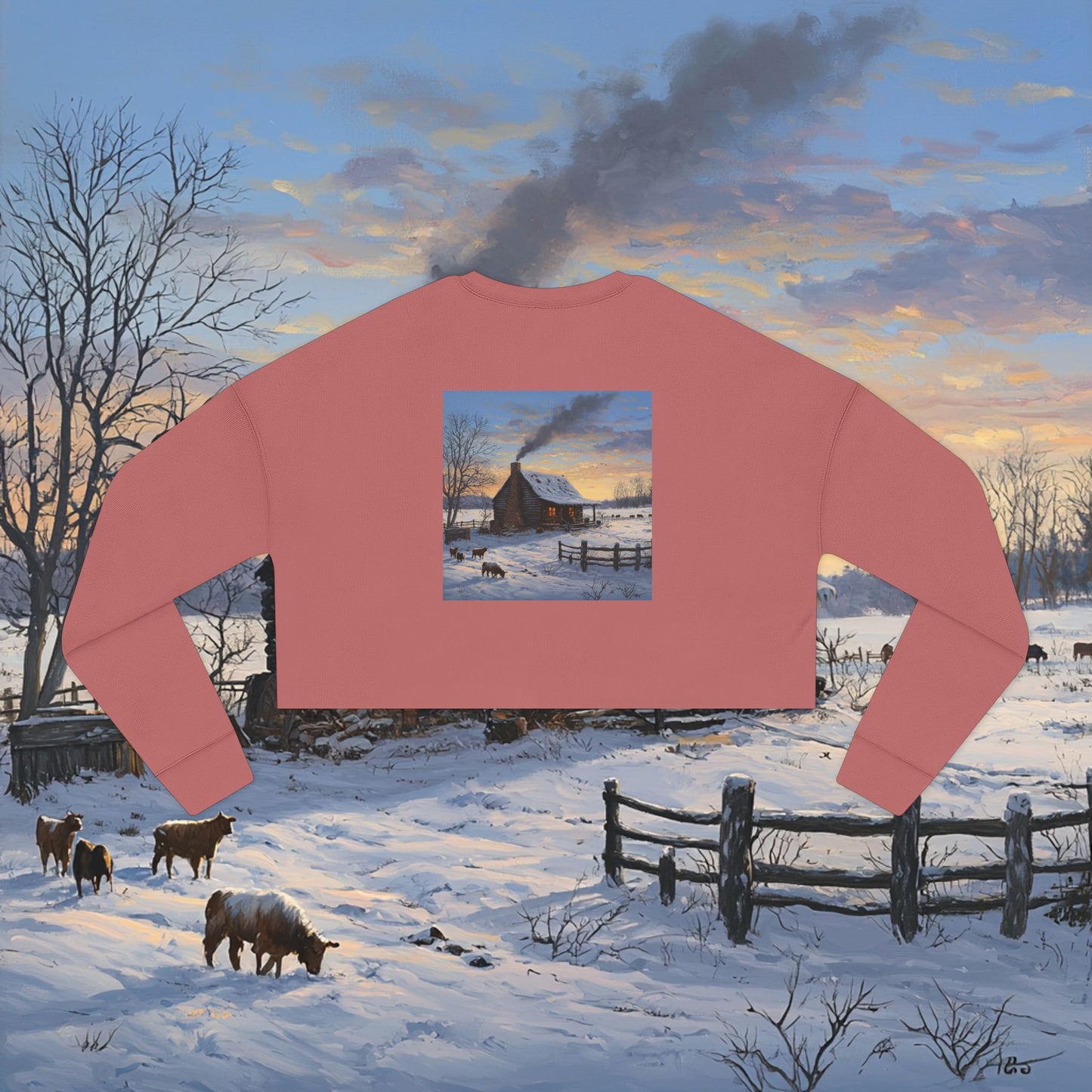 Winter Cabin Crop Sweatshirt