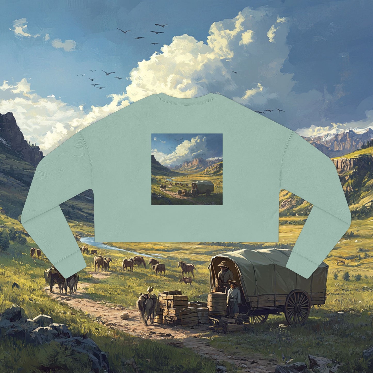 Headin' West Crop Sweatshirt