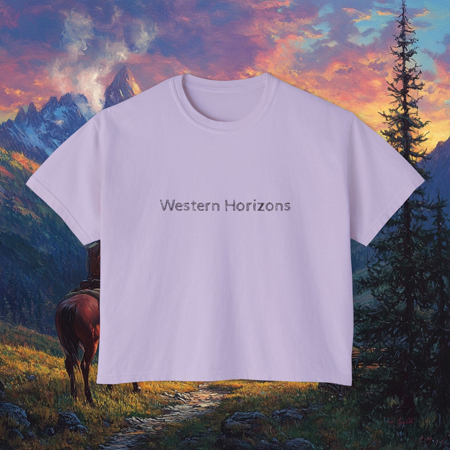 Rocky Mountain Cowboy Boxy Tee