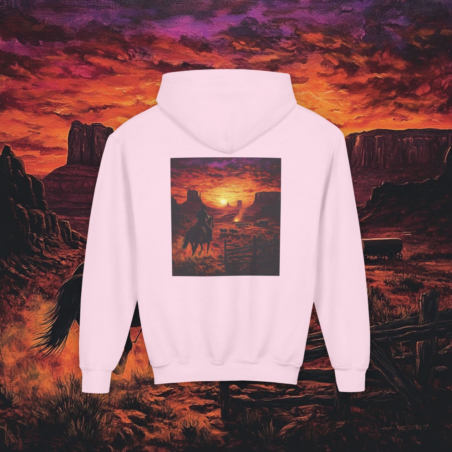 Cowboy Sunset Kids Hoodie