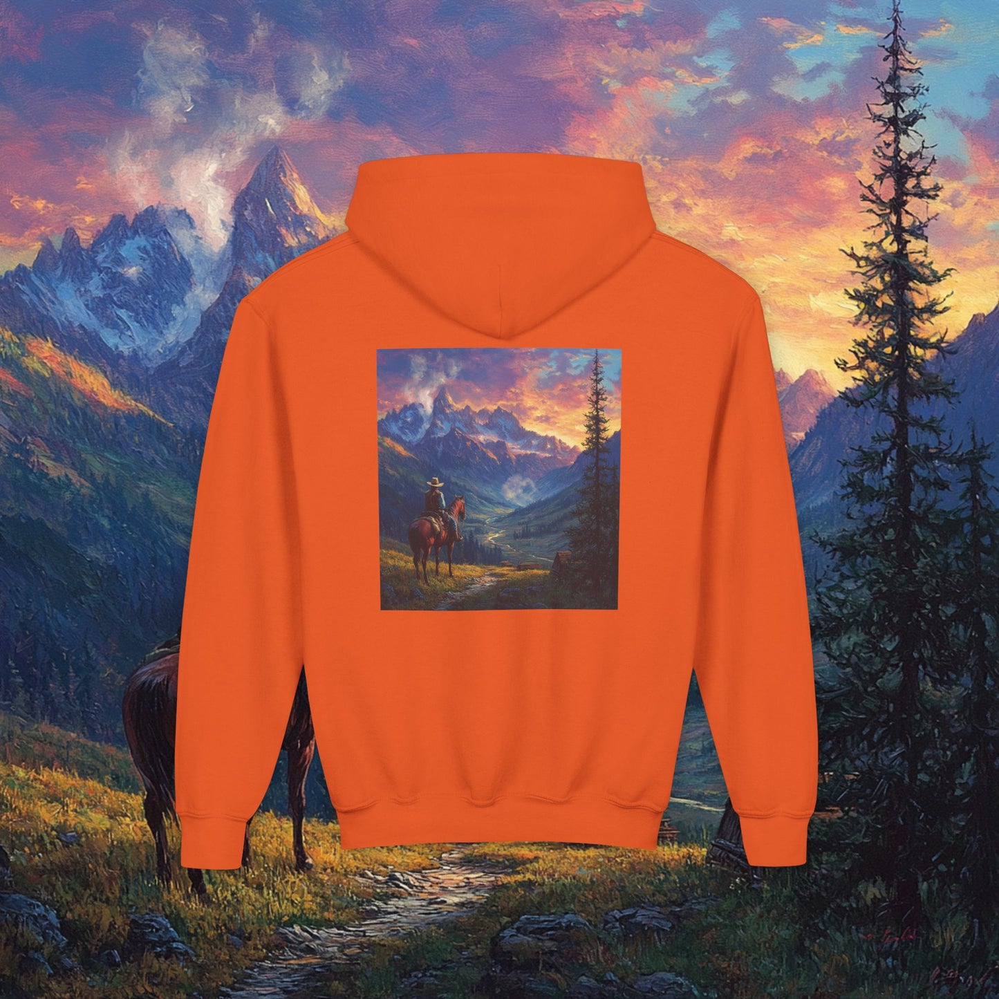 Rocky Mountain Cowboy Kids Hoodie