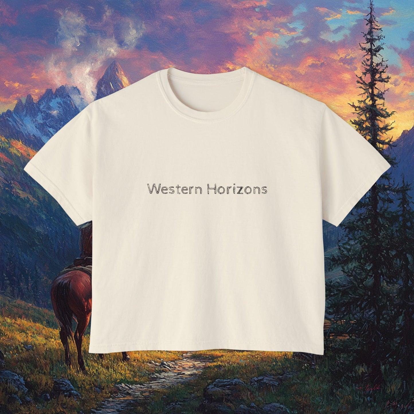 Rocky Mountain Cowboy Boxy Tee