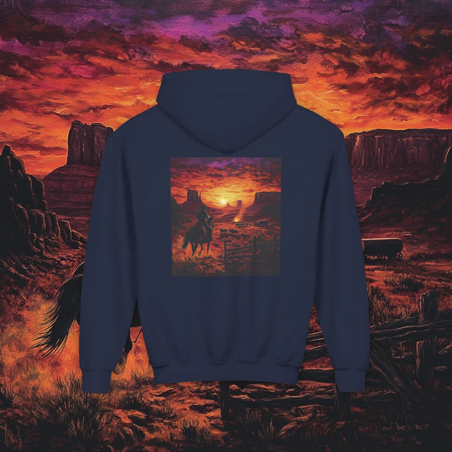 Cowboy Sunset Kids Hoodie
