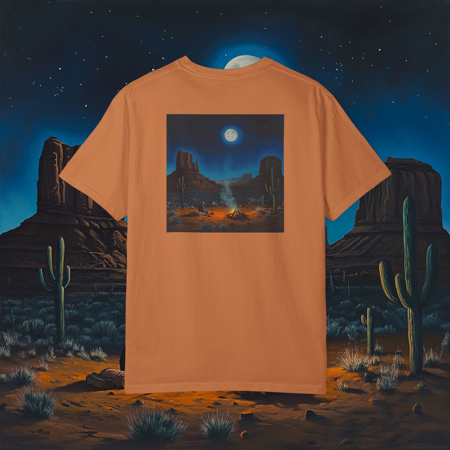 Moonlit Cowboy Campfire T-Shirt