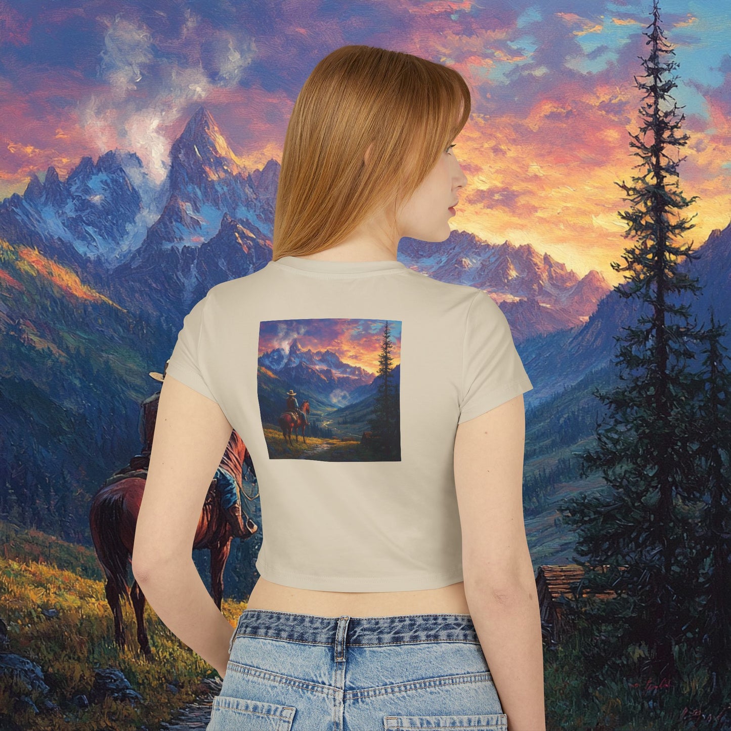 Rocky Mountain Cowboy Crop Top
