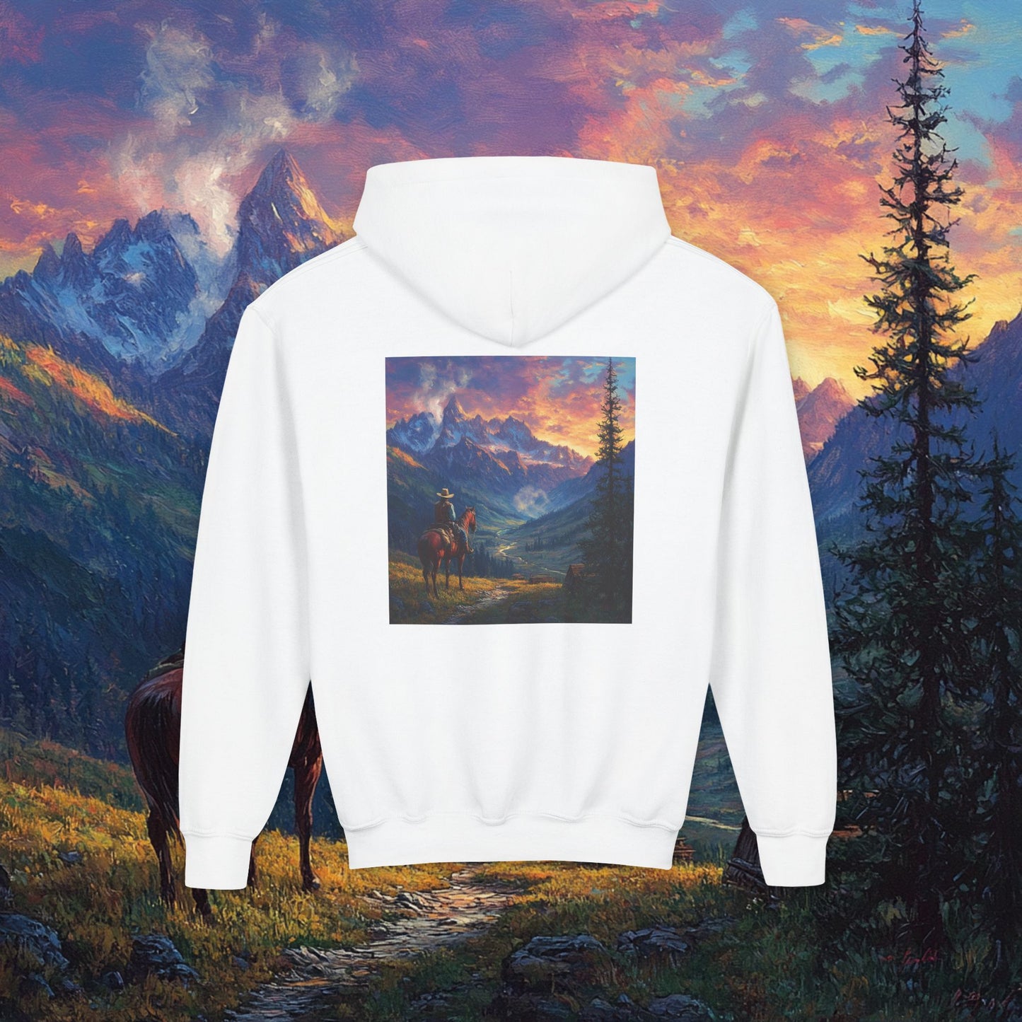 Rocky Mountain Cowboy Kids Hoodie